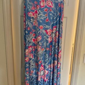 Lilly Pulitzer Blue and Pink Floral Skirt
